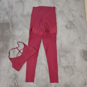 Onzie Burgundy Maroon Athletic Set Size S/M